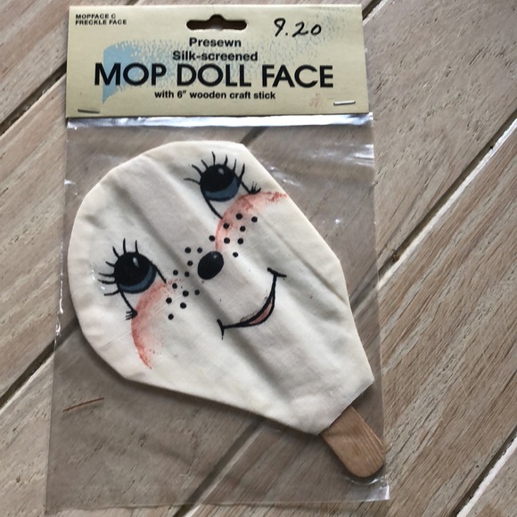 NWT mop doll faces presewn silk-screened on craft stick for doll making - Picture 12 of 16
